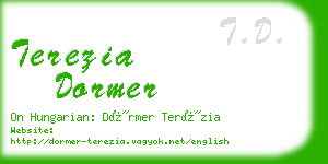 terezia dormer business card